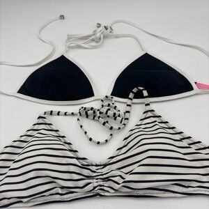 Victoria's Secret Black and White‎ Striped Bikini